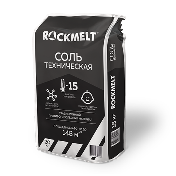 Противогололедный реагент Rockmelt Соль техническая №3