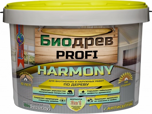 Биодрев PROFI "HARMONY 3в1" - декоративный кроющий антисептик 