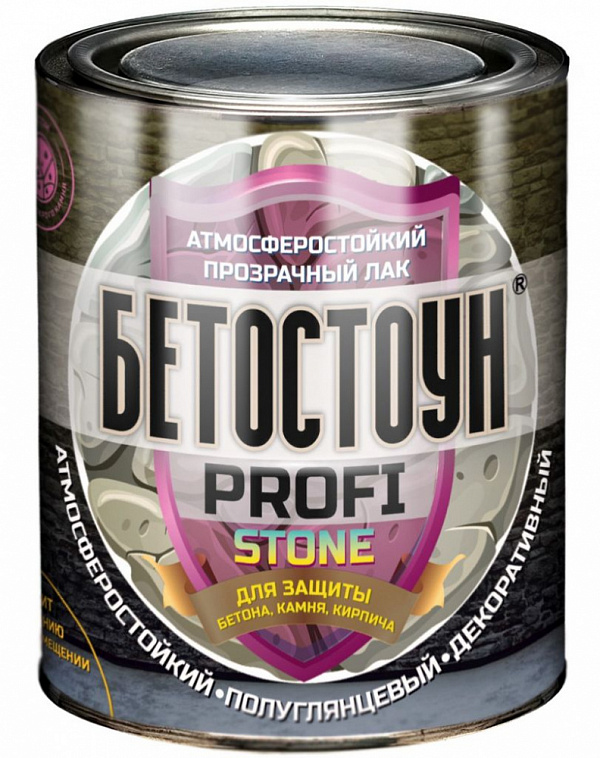 Бетостоун PROFI «STONE» - атмосферостойкий полуглянцевый лак с эффектом «мокрый камень»