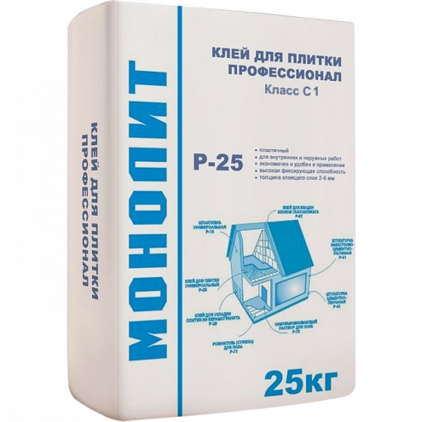 Клей для плитки Профессионал Р-25 (класс С1)